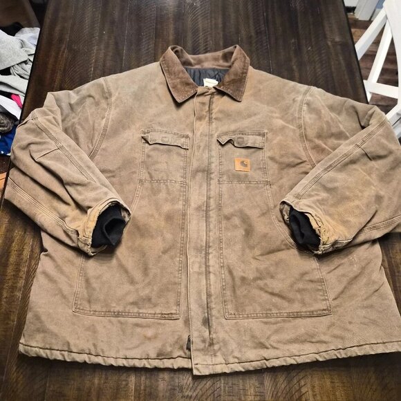 Carhartt Other - Vintage Carhartt C26 CHT Chore Coat Size 4XL Made In USA Duck Jacket Faded Brown